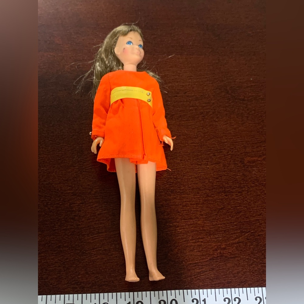 1963 Mattel Barbie Skipper Red Hair Straight Leg Doll Original Red Swim Suit - Picture 13 of 16